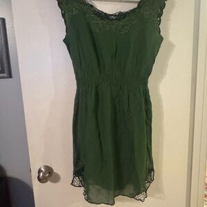 Forever 21 Green Lace Accent Mini Dress